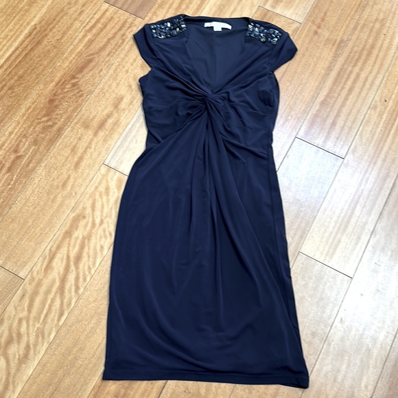 Boston Proper Beaded Dress Navy WORN ONCE! - Picture 1 of 6